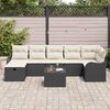 vidaXL Tuin Sofa Set met kussen met opslag 8 pcs Zwart Poly riet