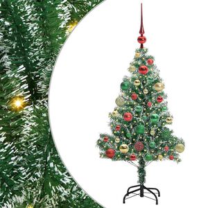 vidaXL Kunstmatige Kerstboom Sneeuw Gevlochten met LED Licht 120 cm