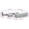 vidaXL 11-delige Loungeset met kussens poly rattan grijs
