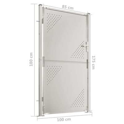 vidaXL Poort 100x180 cm roestvrij staal