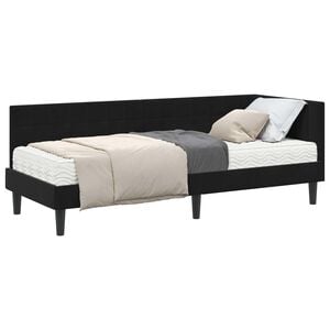 vidaXL Hoekbedframe met Matras 2 st Zwart 80 x 200 cm Fluweel