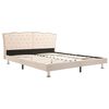 vidaXL Bed met traagschuim matras stof beige 180x200 cm