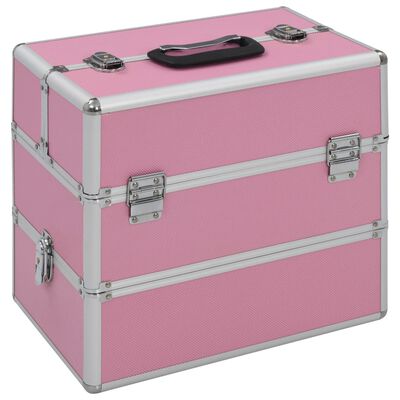 optocht bovenstaand Onderzoek vidaXL Make-up koffer 37x24x35 cm aluminium roze online kopen | vidaXL.be