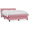 vidaXL Boxspring met matras fluweel roze 160x220 cm
