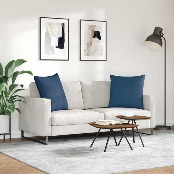 vidaXL Sofa Kussens 2 stuks Blauw 80 x 80 cm Stof