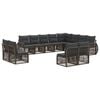 vidaXL Tuinbankenset 12 st Grijs en Donkergrijs poly rattan