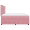 vidaXL Boxspring met matras fluweel roze 200x200 cm