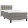 vidaXL Boxspring met matras fluweel lichtgrijs 100x200 cm