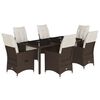 vidaXL 7-delige Tuinset met kussens poly rattan bruin