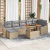 vidaXL Tuin Sofa Set met opslag 8 pcs Beige Poly riet