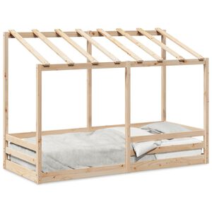 vidaXL Kinderbed met bedhuis 90x190 cm massief grenenhout
