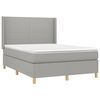 vidaXL Boxspring met matras en LED stof lichtgrijs 140x190 cm