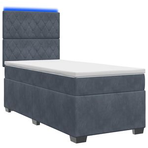 vidaXL Boxspringbed met matras Donkergrijs 90 x 200 cm Fluweel