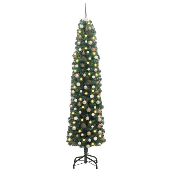 vidaXL Kunstkerstboom Groen 180 cm PVC en Staal en Kunststof
