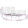 vidaXL Bedframe met hoofdbord massief hout wit