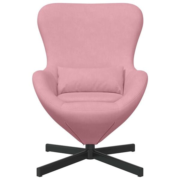 vidaXL Eivormige stoel Roze 63 x 73 x 90 cm Fluweel