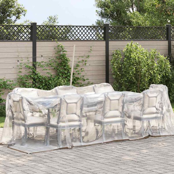 vidaXL Doorzichtig zeildoek met zeilringen 2x6 m polyethyleen