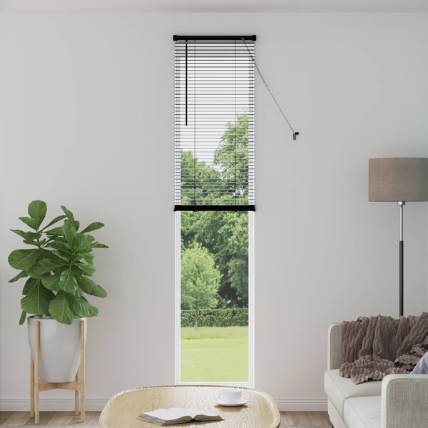 vidaXL Venetiaanse Blind Verstelbaar Zwart 213 x 60 cm PVC