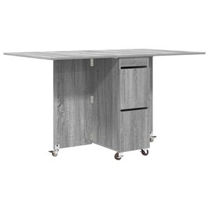 vidaXL Eettafel 140 x 80 x 77 cm Bewerkt hout Grijs Sonoma Rechthoekig