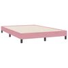 vidaXL Boxspring met matras fluweel roze 140x220 cm
