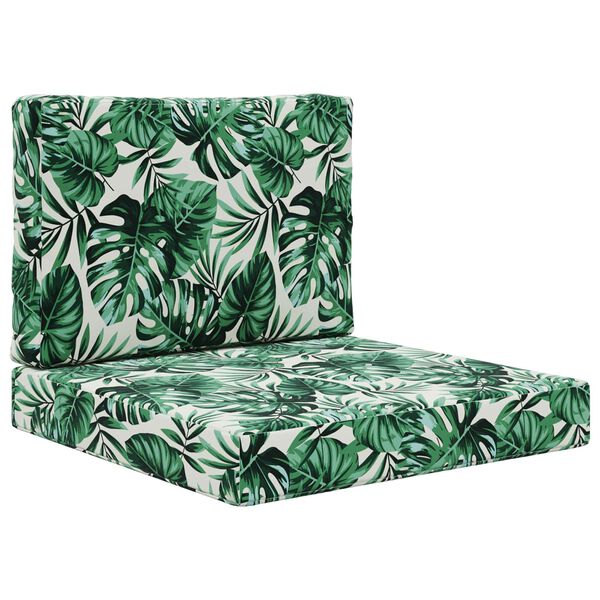 vidaXL Buiten bankkussen 2 pcs Bladpatroon Polyester