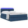 vidaXL Opbergbed met LED met matras met LED Blauw 140 x 190 cm Stof