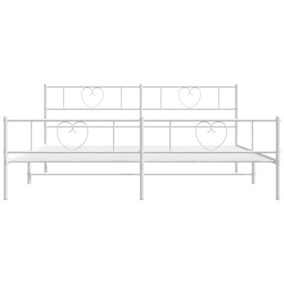 vidaXL Bedframe met hoofd- en voeteneinde metaal wit 193x203 cm