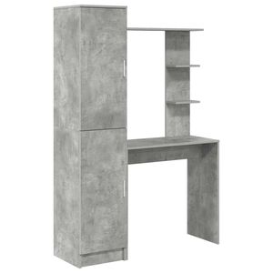 vidaXL Bureau met plank met opslag met de deur 2 st Beton Grijs