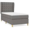 vidaXL Boxspring met matras stof donkergrijs 80x200 cm