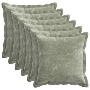 vidaXL Kussensloop 6 pcs HOUTEN Groen 45 x 45 cm Chenille Stof
