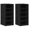 vidaXL Schoenenkast 2 st 32 x 35 x 70 cm Bewerkt hout Zwart eiken
