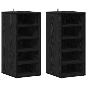vidaXL Schoenenkast 2 st 32 x 35 x 70 cm Bewerkt hout Zwart eiken
