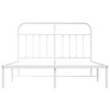vidaXL Bedframe met hoofdbord metaal wit 150x200 cm