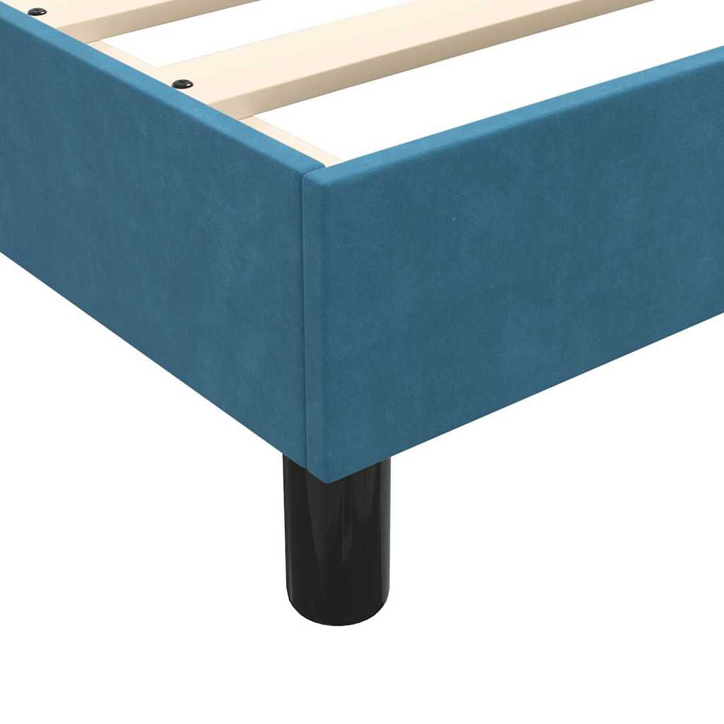 vidaXL Boxspring met matras fluweel donkerblauw 100x210 cm