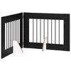 vidaXL Opvouwbaar hondenhek met standaards 2 pcs Zwart eiken 160,5 cm