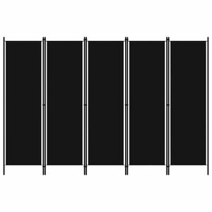 vidaXL Kamerscherm met 5 panelen 250x180 cm zwart