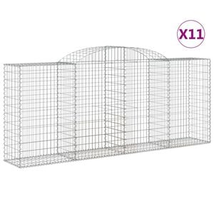 vidaXL Schanskorven 11 st gewelfd 300x50x120/140 cm ijzer