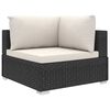vidaXL 9-delige Loungeset met kussens poly rattan zwart