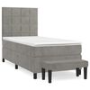 vidaXL Boxspring met matras fluweel lichtgrijs 100x200 cm