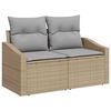 vidaXL Tuinbankenset met kussen 8 pcs Beige poly rattan