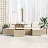 vidaXL Tuin Sofa Set met opslag 6 pcs Beige Poly riet