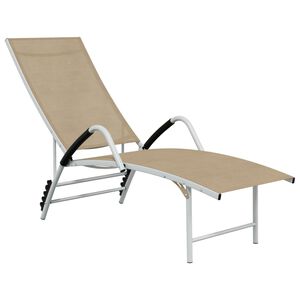 vidaXL Ligbed textileen en aluminium cr&egrave;mekleurig