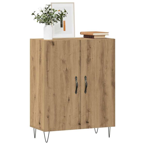 vidaXL Dressoir 69,5x34x90 cm bewerkt hout artisanaal eikenkleur