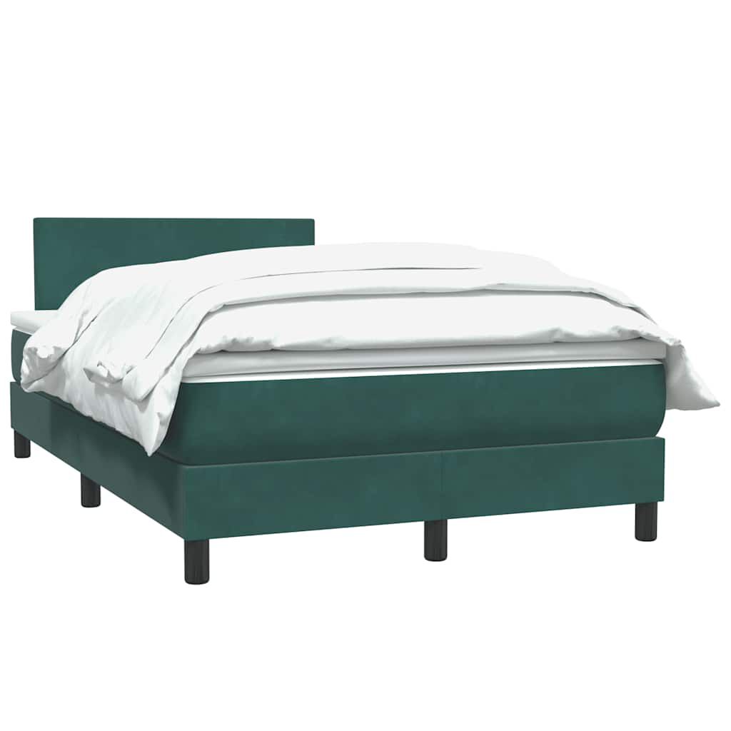 vidaXL Boxspring met matras fluweel donkergroen 120x210 cm