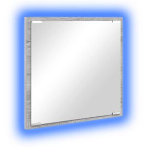 vidaXL LED Badkamer Spiegel Grijs Sonoma 40 x 37 x 8.5 cm Bewerkt hout