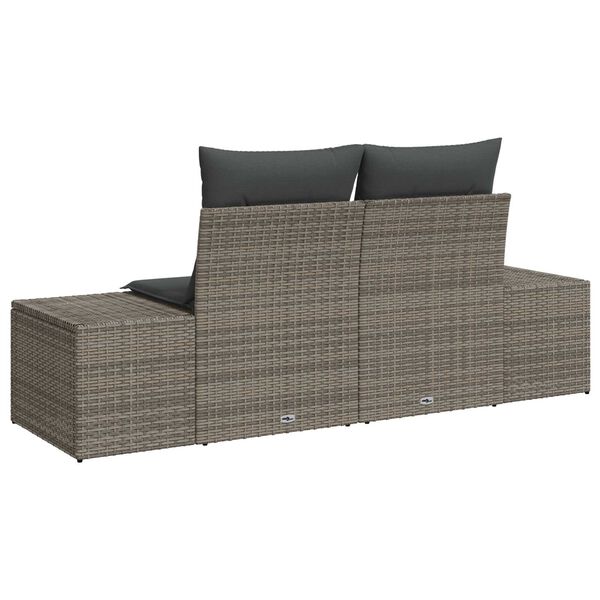 vidaXL Tuinbank Grijs 123 x 62 x 69cm poly rattan