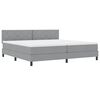 vidaXL Boxspringbed met matras Lichtgrijs 200 x 200 cm Stof