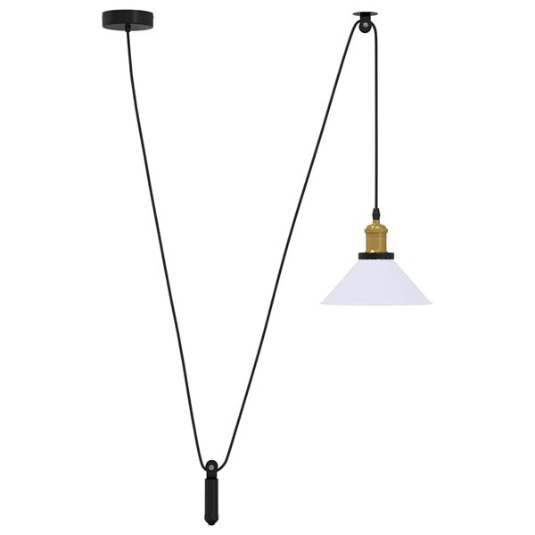 vidaXL Hanglamp in hoogte verstelbaar E27 &Oslash;22 cm metaal glanzend wit