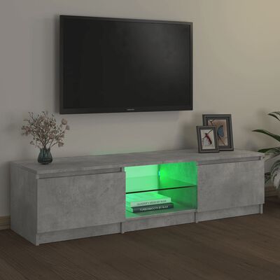vidaXL Tv-meubel met LED-verlichting 140x40x35,5 cm betongrijs