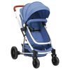 vidaXL Kinderwagen 3-in-1 aluminium marineblauw